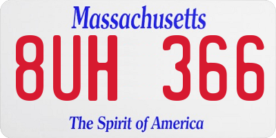 MA license plate 8UH366