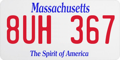 MA license plate 8UH367