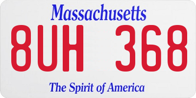 MA license plate 8UH368