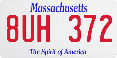 MA license plate 8UH372