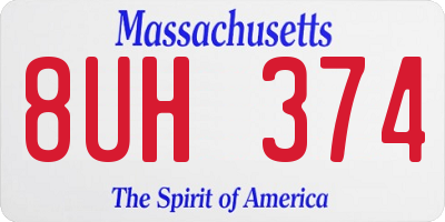 MA license plate 8UH374