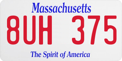 MA license plate 8UH375