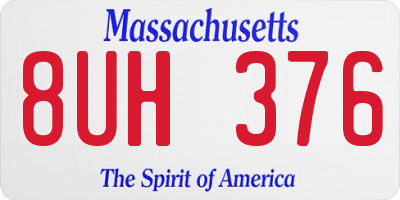 MA license plate 8UH376