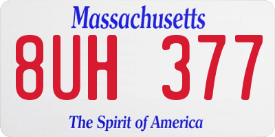 MA license plate 8UH377