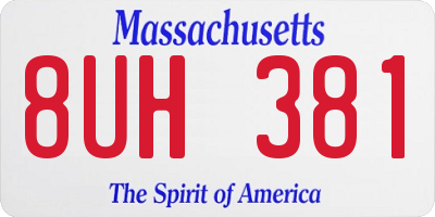 MA license plate 8UH381
