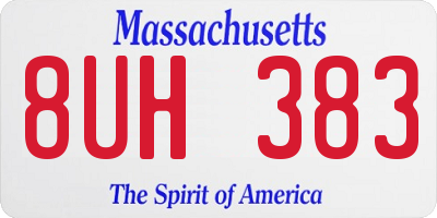 MA license plate 8UH383