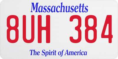 MA license plate 8UH384