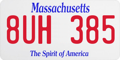 MA license plate 8UH385