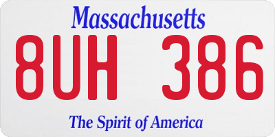 MA license plate 8UH386