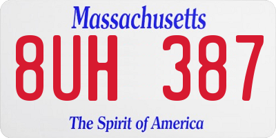 MA license plate 8UH387