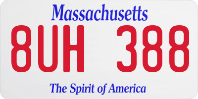 MA license plate 8UH388