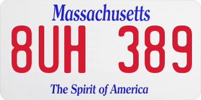 MA license plate 8UH389