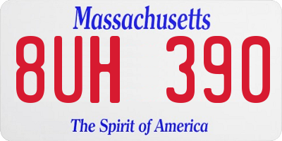 MA license plate 8UH390