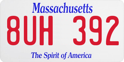 MA license plate 8UH392