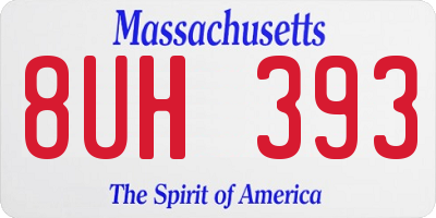 MA license plate 8UH393