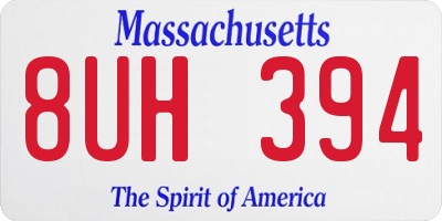MA license plate 8UH394