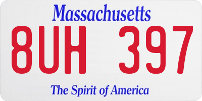 MA license plate 8UH397