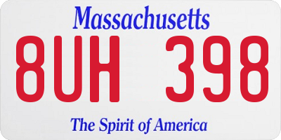 MA license plate 8UH398
