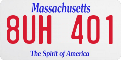 MA license plate 8UH401