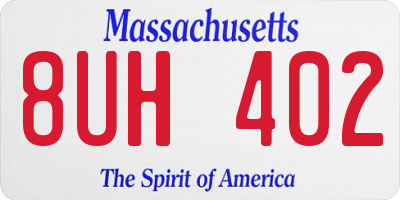 MA license plate 8UH402