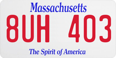 MA license plate 8UH403