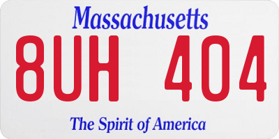 MA license plate 8UH404