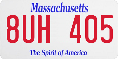 MA license plate 8UH405