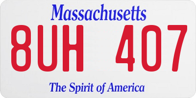 MA license plate 8UH407