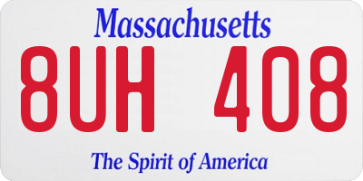 MA license plate 8UH408