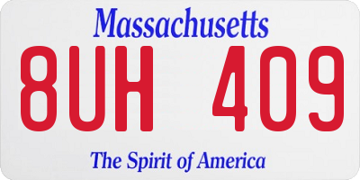 MA license plate 8UH409