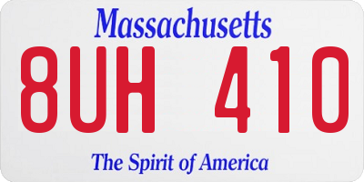 MA license plate 8UH410