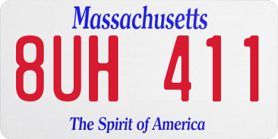 MA license plate 8UH411