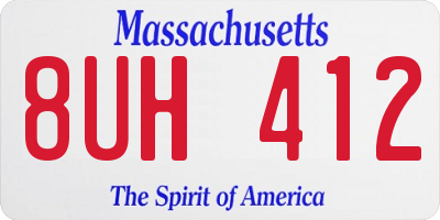 MA license plate 8UH412