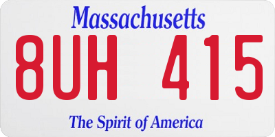 MA license plate 8UH415