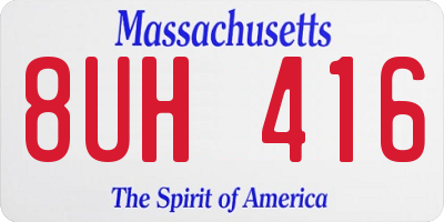 MA license plate 8UH416