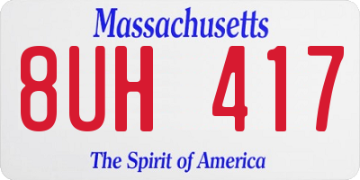 MA license plate 8UH417