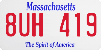 MA license plate 8UH419