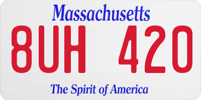 MA license plate 8UH420