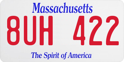 MA license plate 8UH422