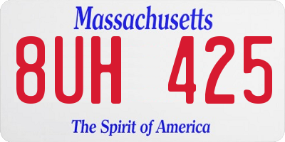 MA license plate 8UH425