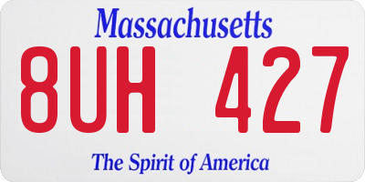 MA license plate 8UH427