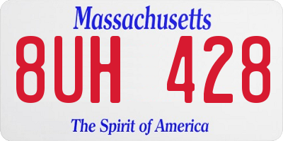 MA license plate 8UH428