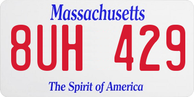 MA license plate 8UH429