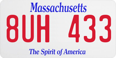 MA license plate 8UH433