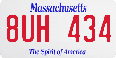 MA license plate 8UH434