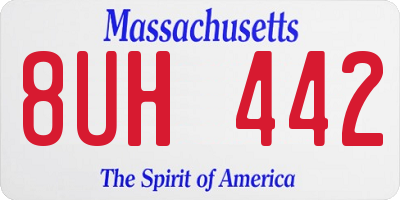 MA license plate 8UH442