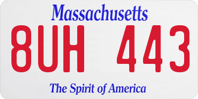 MA license plate 8UH443