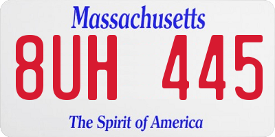 MA license plate 8UH445