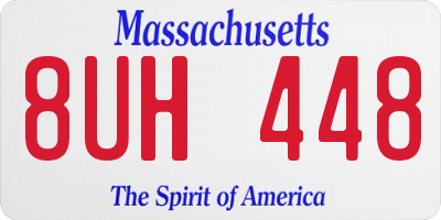MA license plate 8UH448