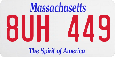MA license plate 8UH449